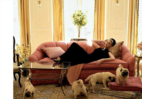 "The Duchess" Vogue Italy, fashion pugs